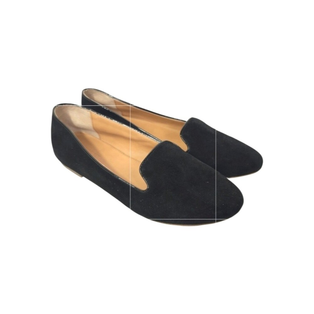 J.Crew Suede Smoking Slippers Women’s Shoes Black Loafer Flats Size 6 Slip-On